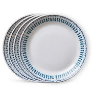 Corelle Azure Medallion 4-Piece Set of 7.5-Inch Salad Plates, Service for 4, Blue and White Plates