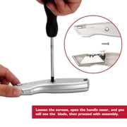 Hyper Tough 7.75 Inch Retractable Utility Knife with Blade Storage