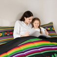 thumbnail image 4 of Manfei Western Traditional Serape Queen Comforter Set, Colorful Blossom Comforter Sets Queen, Multicolor, Black Reversible, 3pcs, 1 Comforter and 2 Pillowcases, 4 of 7