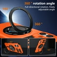 thumbnail image 6 of Compatible with iPhone 16 Plus Case, Phone Case iPhone 16 Plus, Slim Fit 360° Ring Holder Shockproof Kickstand Magnetic Car Mount Supported Non-Slip Protective Women Girls Men Boys, Orange, 6 of 11