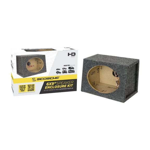 Scosche SE69KT 6 x 9 Single Car Speaker Box Enclosure with Gray Carpet