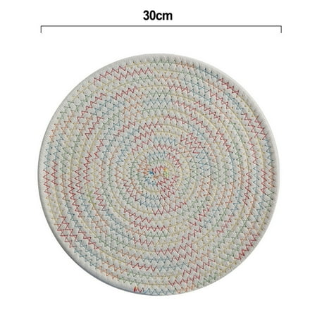 

RAINB 12Inch Woven Spiral Heat Resistant Table Placemats Coffee Round Placemat Holiday