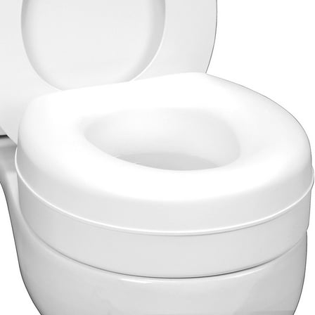 HealthSmart Comfort 5-Inch Medical Toilet Riser for Handicap & Elderly Bathroom Safety, Fits Most Toilets