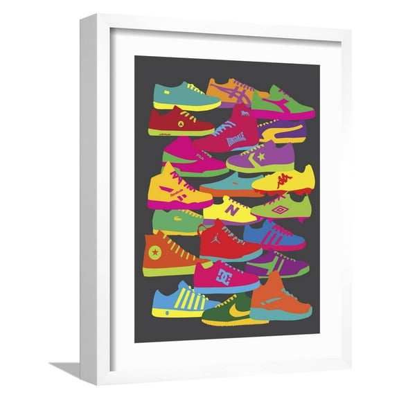Art.com Sneakers Giclee Print by Yoni Alter, White Frame Wall Art, 17" x 21"