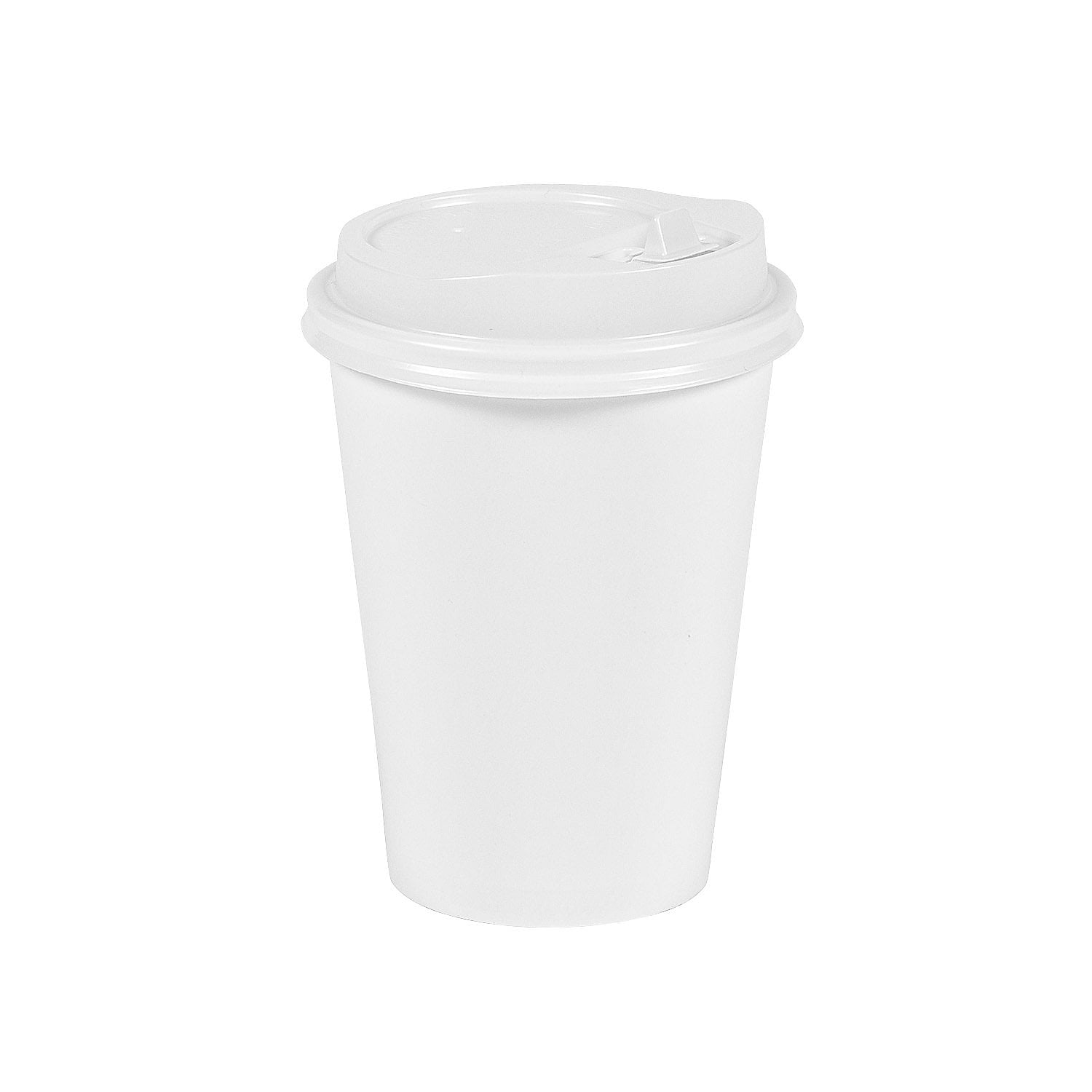 White Paper Coffee Cups with Lids, Food Service, Birthday, Event