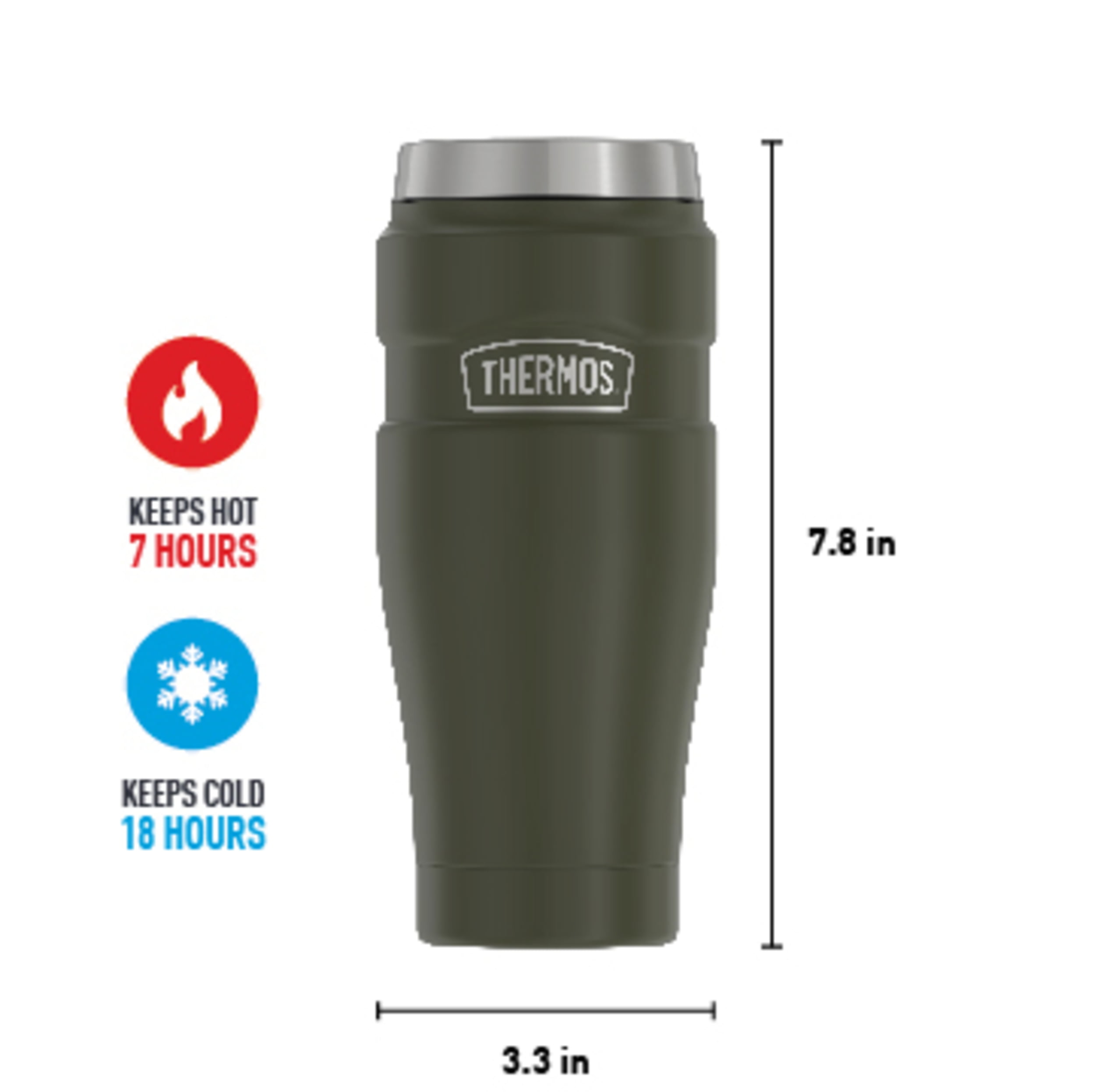 Bargains by Green - Thermos Stainless Steel King Travel Tumbler, 2-Pack  Price:$15.00 New Retail:$25 Thermos Stainless Steel King Travel Tumbler, 2- Pack Features: Double Wall Vacuum Insulated Vessel for Up To 7-Hour Hot