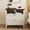 Rustic White and Honey Brown, variant on Joyyskill Farmhouse End Table with 2 Drawers, Wooden Nightstand with Open Storage Cable Hole Freestanding Wide Bedside Table for Bedroom Living Room Sofa, Brown