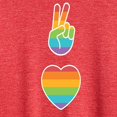 thumbnail image 3 of Instant Message - Peace, Love, Rainbow - LGBT Pride Ally - Women's Short Sleeve Graphic T-Shirt, 3 of 6