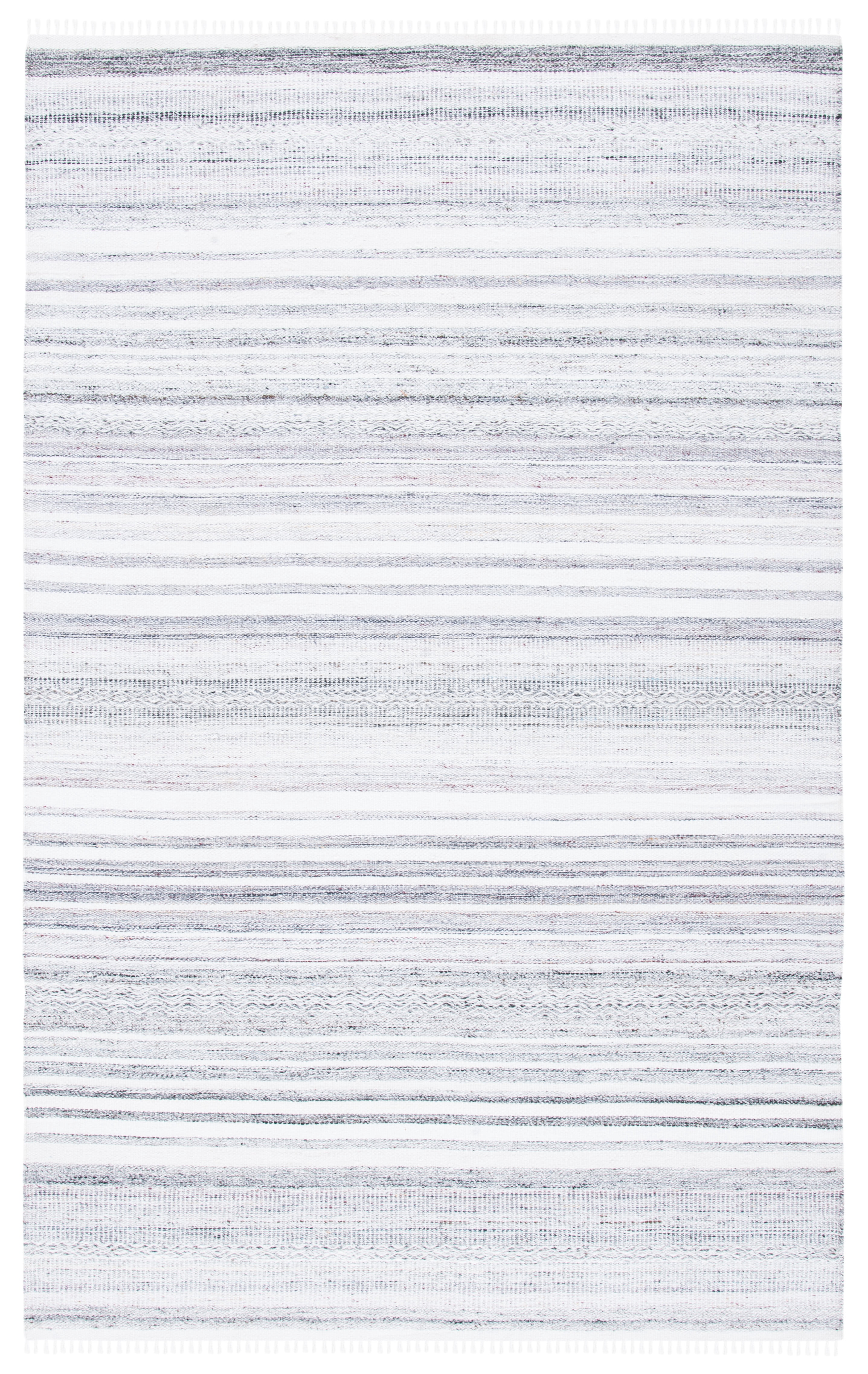Safavieh Kilim Mckayla Striped Polyester Area Rug, Ivory/Light Gray, 8' x 10'