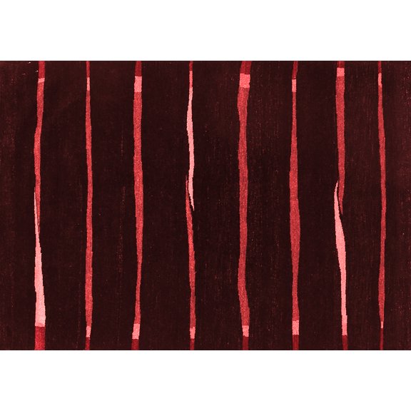 Ahgly Company Indoor Rectangle Abstract Red Contemporary Area Rugs, 5' x 8'