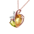 thumbnail image 2 of Galaxy Gold 14K Solid Rose Gold 16" Modern Heart Necklace with 4.06 CTW Natural Citrine, Peridot, and Diamonds, 14"-24" Sizes, Symbol of Warmth and Growth, 2 of 3