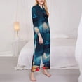 thumbnail image 3 of Fuzoiu Fantasy Underwater Adventure Print Women's Long-Sleeved Pajama,Lounge Button Down Nightwear,Womens Notch Collar Pajama Set-Small, 3 of 7