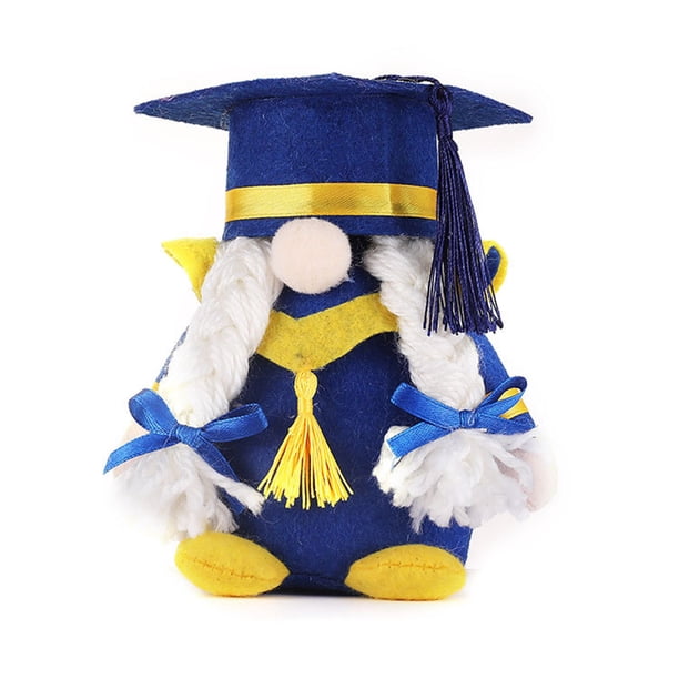 Muñeca de Graduación con Sombrero de Doctor, Regalo de Temporada de Graduación, Decoración para Fiestas y Hogar, Modelo B con Vestido Azul y Piernas Cortas, Hecha de Algodón y Tela Suave.
