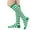 18# Green, variant on Womens Striped Knee High Socks Girls Funny Novelty Athletic Colorful Stripe Cute Stockings Tube Socks Army Green One Size