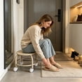 thumbnail image 6 of Sahpxhe Step Stool Castor-Wheel Rolling Low Stool,Plastic Foot Stool Movable Seat with 360° Rotation for Home,Kitchen,Porch to Change Shoes Beige, 6 of 6