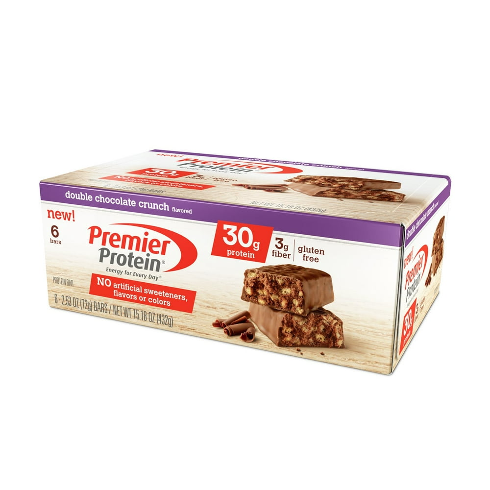 Premier Protein Bar, Double Chocolate Crunch, 30g Protein, 6 Ct