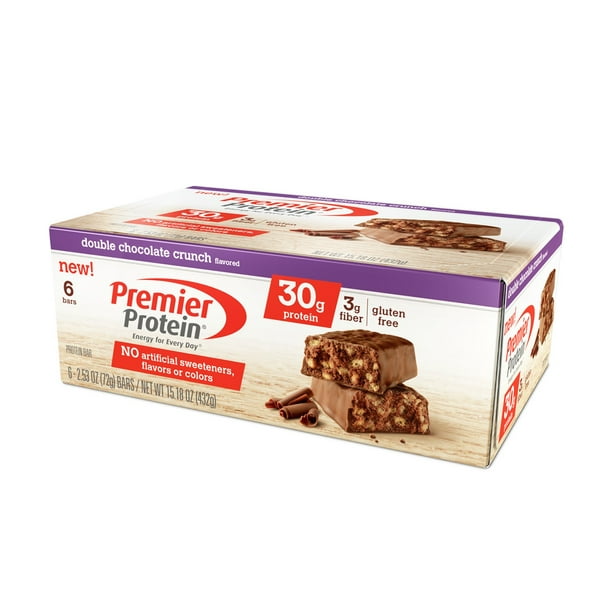 Premier Protein Bar, Double Chocolate Crunch, 30g Protein, 6 Ct