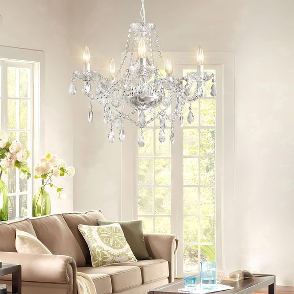 AOLALA 5-Light Modern Painting Corded Electric Kitchen Island Chandeliers