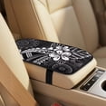 thumbnail image 4 of Xoenoiee Polynesia Plumeria Pattern 5PCS Car Seat Cover Full Set, PU Leather Universal Auto Front Seat Cover Safety Belt Pads Center Console Pad, Car Interior Accessories for Most Vehicle, 4 of 7