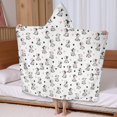 thumbnail image 5 of Cow and Heart White Pattern Hooded Bath Towel Wrap for Teens Ages 3 To 12, Soft Lightweight Quick Dry Microfiber Bath Beach Pool, 60"x35", 5 of 6