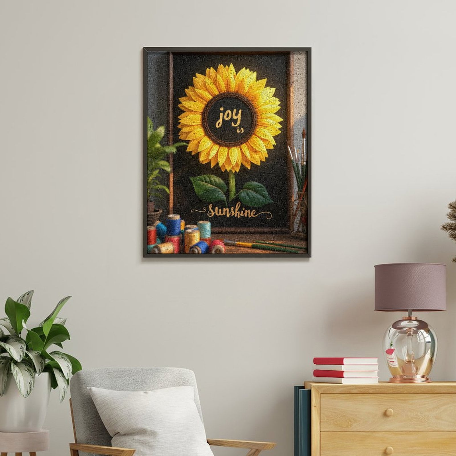 Paint By Numbers Kit for Adults Beginner - DIY Sunflower Art Joy Sunshine Frame Canvas Painting Kits for Adults, Frameless Paint By Number for Adults for Home Wall Decor 16x20 Inch