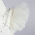 thumbnail image 6 of Coerni Toddler Baby Girls Feather Flying Sleeve Pearl Gown Dress Tutu Fluffy Princess Dress Summer Wedding Party Dresses, 6 of 8