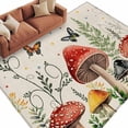 thumbnail image 2 of Rectangle Area Rug 6x9ft,Farm Mushroom Butterfly Star Washable Carpet Non-Slip Runner Accent Rugs Indoor Floor Mat for Bedroom Living Room Decor,Leaves Herbs Retro Linen, 2 of 9