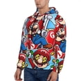 thumbnail image 3 of Lsque Mario Pattern Casual Men's Hoodie,Hooded Sweatshirt with Kangaroo Pocket,Pullover Hoodie-Medium, 3 of 8