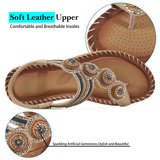 Jazlyn Bohemian Crystal Beaded Thong Sandals For Women – Sparkly Wedding & Party Flats