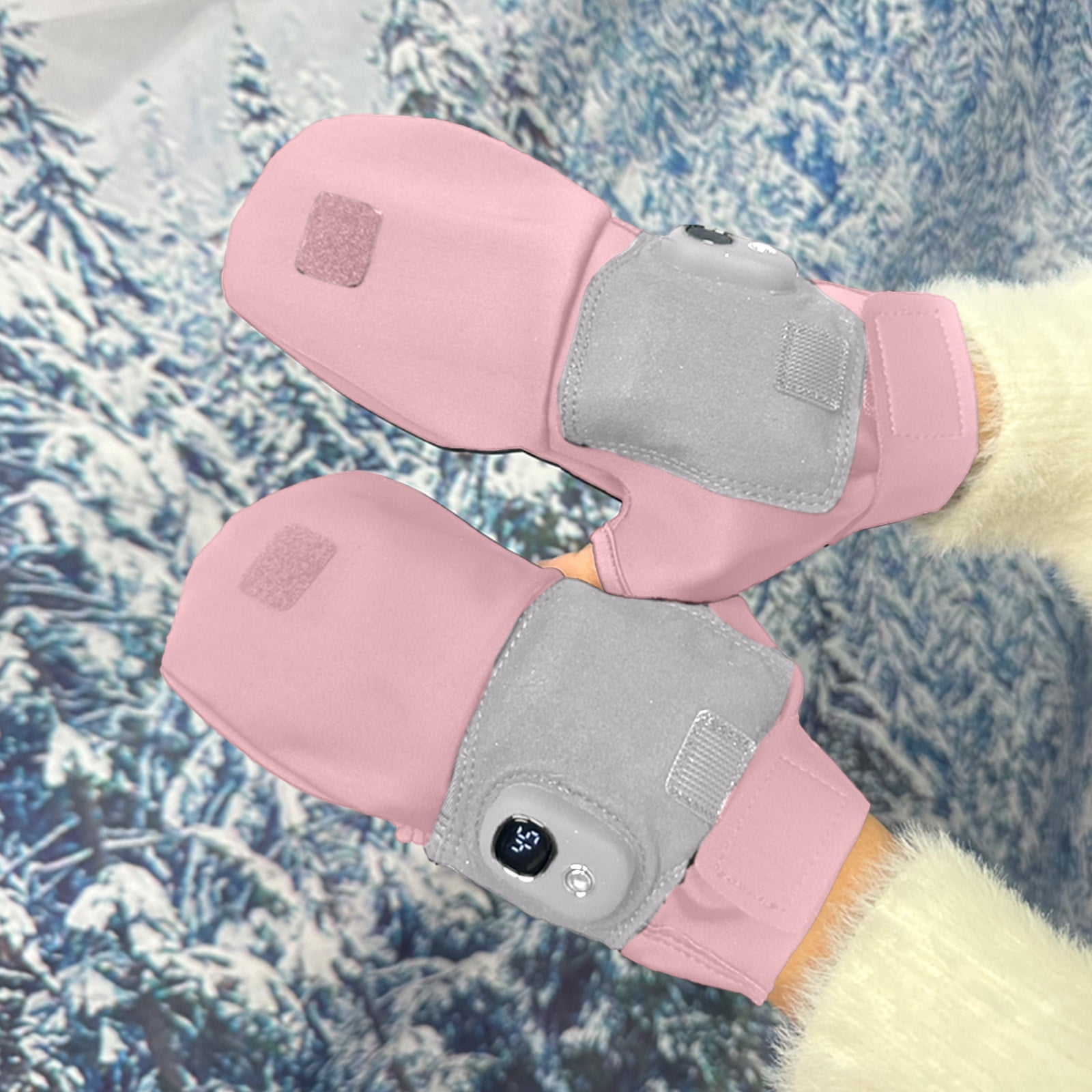 Rechargeable USB Heated Gloves - Portable Hand Warmers with Temperature Control, Quick Heat for Winter Outdoor & Indoor Use - Comfortable, Stylish, Long-Lasting Battery Pink
