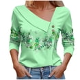 thumbnail image 2 of DPTALR Femmes V-Cou Casual Imprimé Chemisier T-shirt Tops Chemisier, 2 of 5