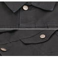 thumbnail image 3 of Men's Classic Button Up Casual Cotton Stretch Denim Biker Jean Jacket Vest (Black, S), 3 of 3