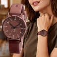 thumbnail image 2 of Women's Minimalist Quartz Watch, Pink Silicone Strap, Cute Round Dial, Arabic Numerals, for Daily & Formal Wear, Ideal Gift, 2 of 13