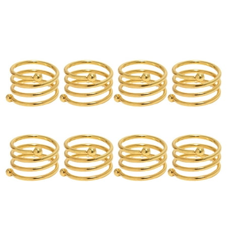 

NUOLUX Napkin Rings Ring Holder Serviette Metal Wedding Table Buckle Napkins Buckles Spiral Gold Set Smooth Decorative Holders