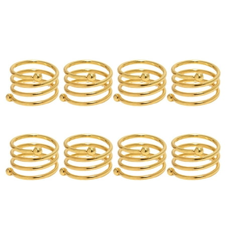 

NUOLUX Napkin Rings Ring Holder Serviette Metal Wedding Table Buckle Napkins Buckles Spiral Gold Set Smooth Decorative Holders