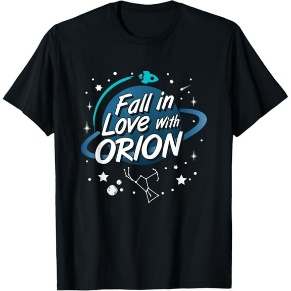 Fall in Love with Orion Constellation Astrology Novelty Gift T-Shirt men and women can wear, black, white, gifts.