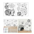 thumbnail image 4 of 2 láminas de adhesivos de pared con flores de peonía, murales decorativos, papel pintado floral Blanco negro, 4 of 7