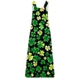 thumbnail image 4 of Gyujnb Women's St. Patrick's Day Jumpsuit - Black Green Yellow Shamrock Print Sleeveless Wide Leg Romper with Side Pockets for Irish Festival & Casual Wear,L, 4 of 6