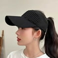 thumbnail image 5 of Nmnitkp Sun Hats for Women,Sun Visor Hat for Women Knitted Hats Elastic Sports Hat Empty Top Quick Drying Wide Brim Golf Hat Black, 5 of 7