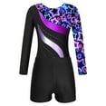 thumbnail image 3 of Aislor Kids Girls Print Rhinestone Rashguard Sets Swimsuit 2 Pcs Dance Gymnastic Leotard with Short 4-14 A Starry Black 6, 3 of 7