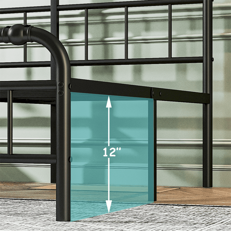 はむページ QFTIME Heavy-Duty Queen Size Bed Frame with Headboard, 18