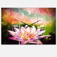 thumbnail image 1 of DesignArt Purple Lotus on Abstract Background Large Wall Clock, 1 of 2
