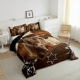 thumbnail image 3 of Feelyou 3D Highland Cattle Full Size Comforter Sets for Teen, Western Cowboy Cowgirl Bedding Comforter Set, Rustic Horse Animal Reversible Bedding Sets, Lightweight Room Decor, 3 Pieces, 3 of 8