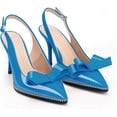 thumbnail image 4 of Women's Sexy Slingbacks Bow Stiletto Heels Closed Pointed Toe Pumps Bead Buckle Strap High Heels Dress Shoes, 4 of 12