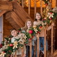 thumbnail image 4 of 3 Rolls Christmas Buffalo Plaid Ribbon Christmas Wrapping Ribbon Wired Edge Burlap Check Ribbon Gingham Christmas Wreath Tree Decor, 4 of 6