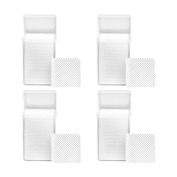 Minnieouse 4 juegos de toallitas limpiadoras de uñas suaves y absorbentes para una limpieza sencilla y fácil de manicura profesional Pinceles de maquillaje y herramientas blanco