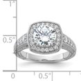 thumbnail image 5 of Sterling Silver Rhodium-plated 8mm Center CZ Halo Ring QR6943, 5 of 6