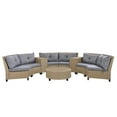 thumbnail image 5 of Outdoor Patio Furniture Sectional, 7-Piece Half-Moon Curved Outdoor Sofa Set with Round Coffee Table, Waterproof Cover Cushions, Rattan Sectional Conversation for Garden,  Gray, 5 of 9