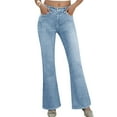 thumbnail image 5 of Women's Stretchy Mid Rise Flare Jeans Fashion Straight Leg Slim Denim Bell Bottom Long Pants, 5 of 7