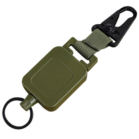 Raindrops Retractable Keychain Badge Reel Heavy Duty Belt Clip Olive Green Accessory